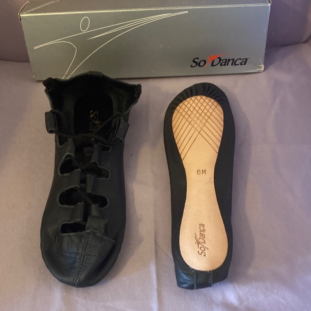 So Danca Black Ghillie with full leather sole